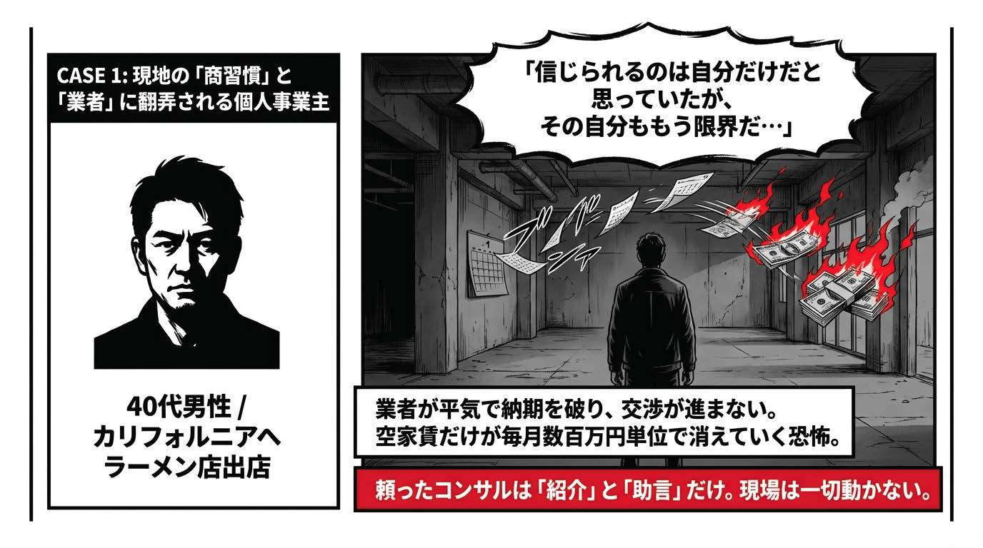 CASE1 現地の商習慣と業者に翻弄される個人事業主