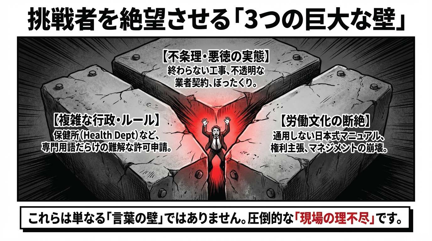 挑戦者を絶望させる3つの巨大な壁